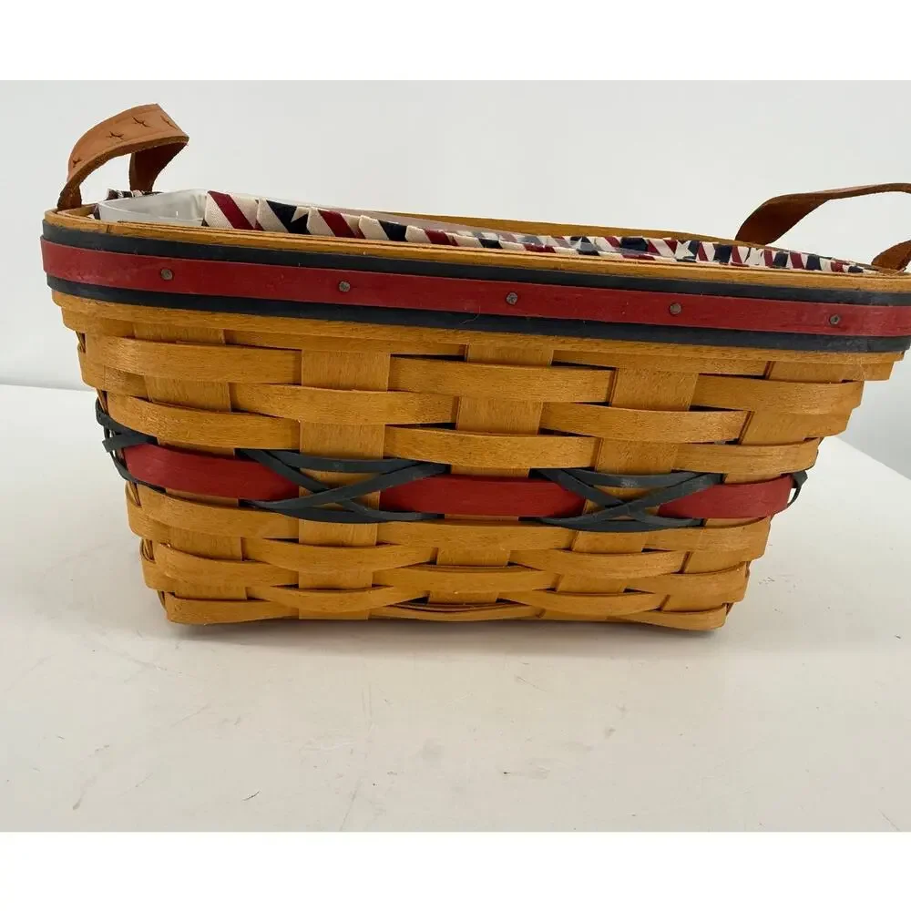 Longaberger Century Celebration Basket Patriotic Liner Organizer 2000 16x9 VTG